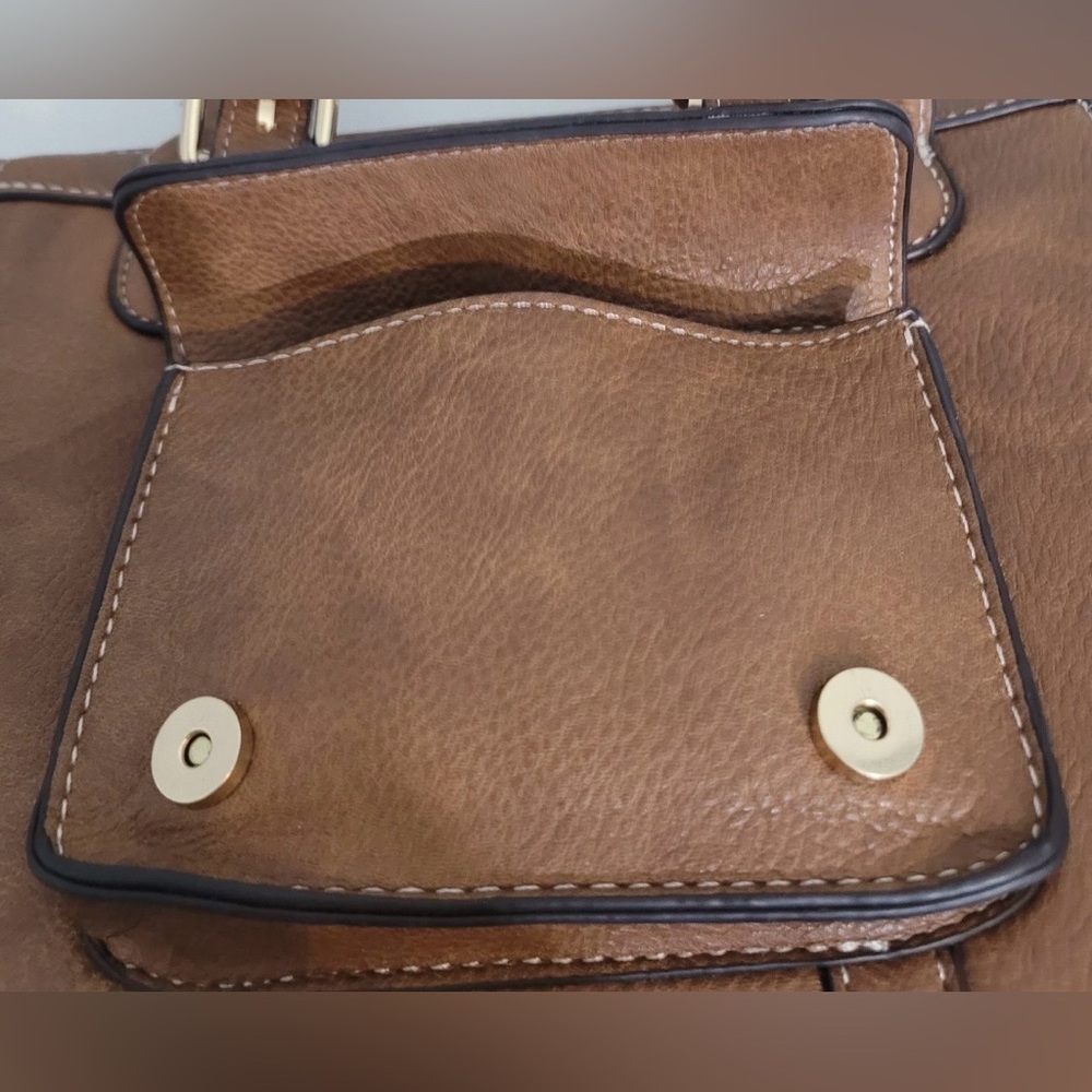 Darcy Marks London Satchel Crossbody Bag Brown Vegan Leather - Picture 7 of 16